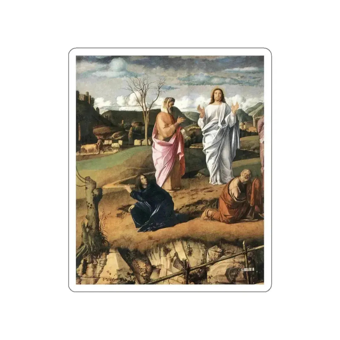 BELLINI, Giovanni - 1480-89 - Transfiguration of Christ (detail) (Artwork) STICKER Vinyl Die-Cut Decal White Die-Cut 4 Inch - The Sticker Space