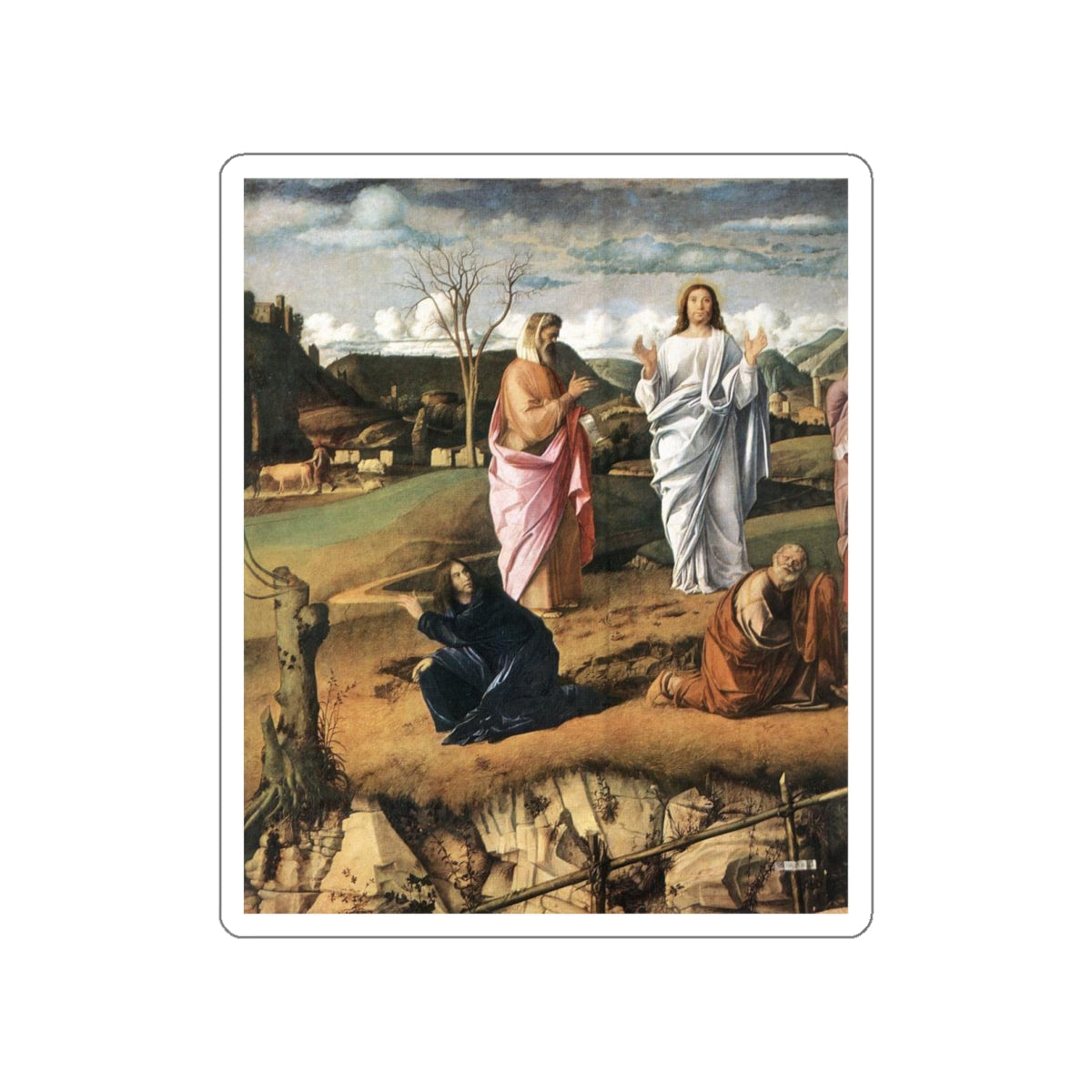 BELLINI, Giovanni - 1480-89 - Transfiguration of Christ (detail) (Artwork) STICKER Vinyl Die-Cut Decal-White-The Sticker Space