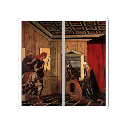 BELLINI, Giovanni - 1490-99 - Angel Announcing and Virgin Announciated (Artwork) STICKER Vinyl Die-Cut Decal White Die-Cut 2 Inch - The Sticker Space