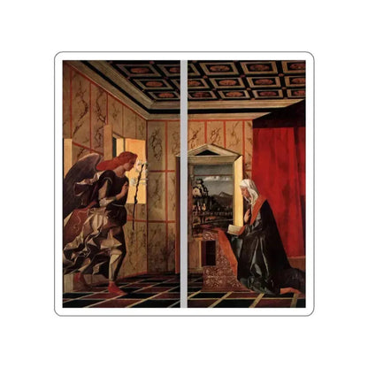BELLINI, Giovanni - 1490-99 - Angel Announcing and Virgin Announciated (Artwork) STICKER Vinyl Die-Cut Decal White Die-Cut 5 Inch - The Sticker Space