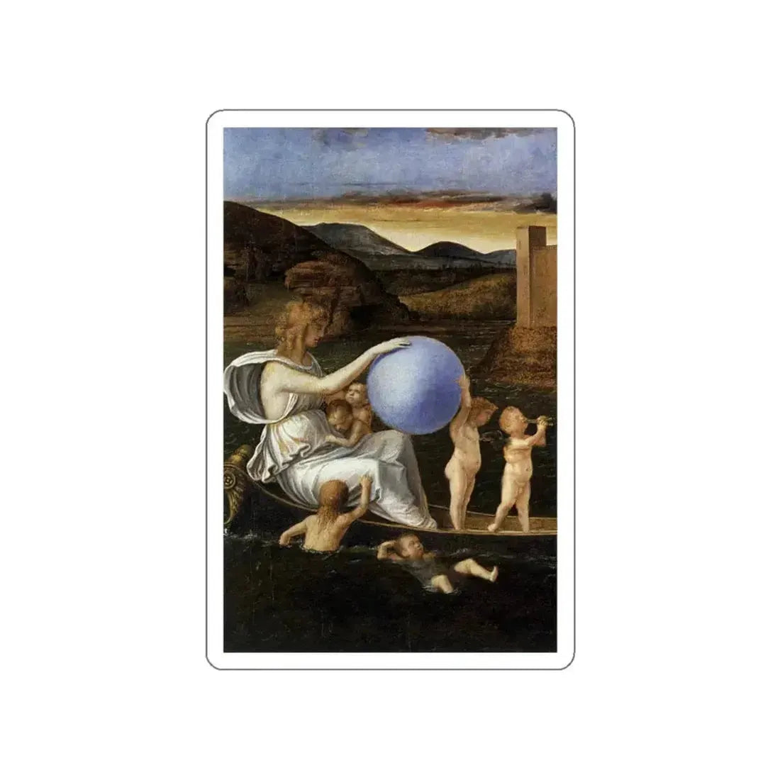BELLINI, Giovanni - 1490-99 - Fortune (or Melancholy) (Artwork) STICKER Vinyl Die-Cut Decal White Die-Cut 3 Inch - The Sticker Space