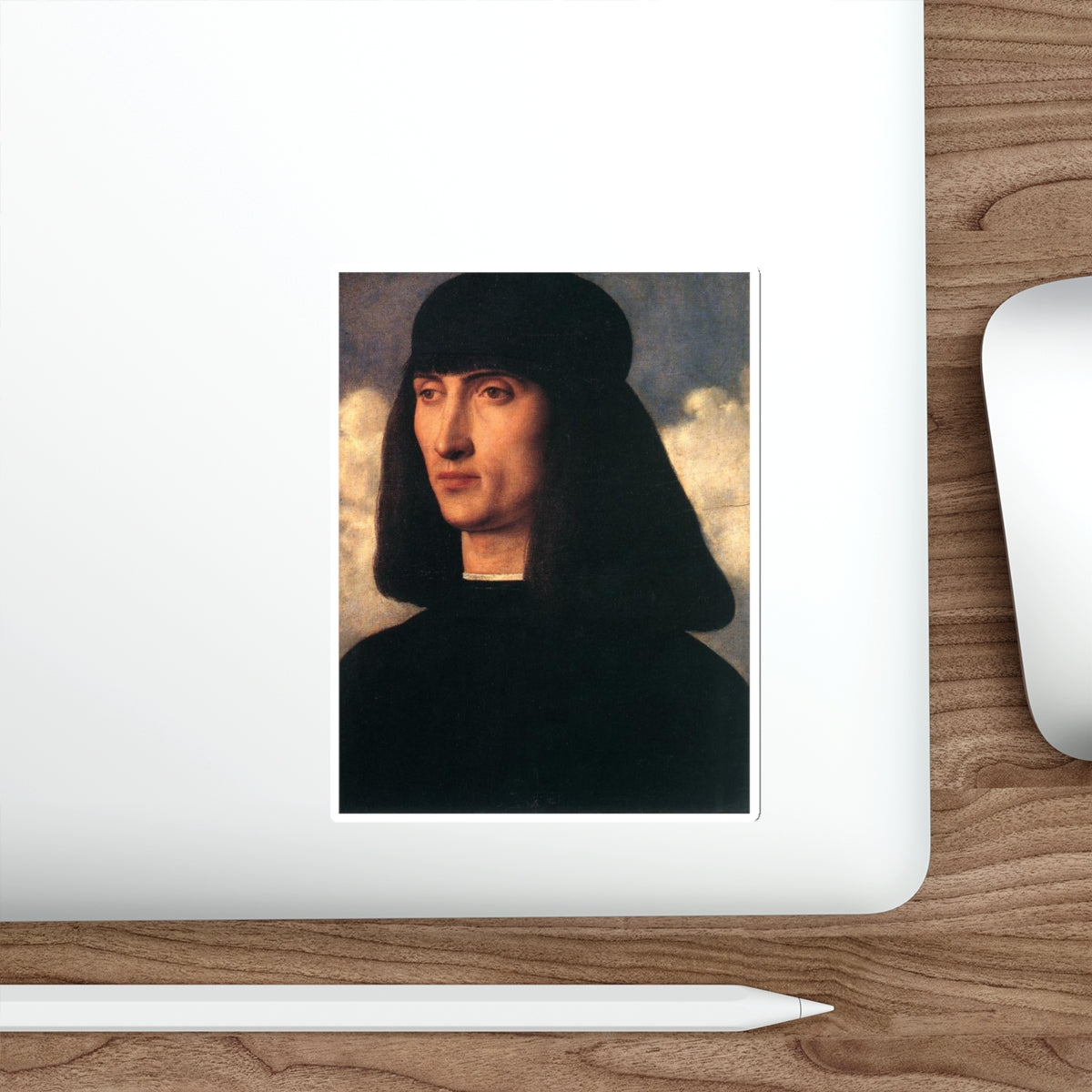 BELLINI, Giovanni - 1490-99 - Portrait of a Young Man (Artwork) STICKER Vinyl Die-Cut Decal-The Sticker Space