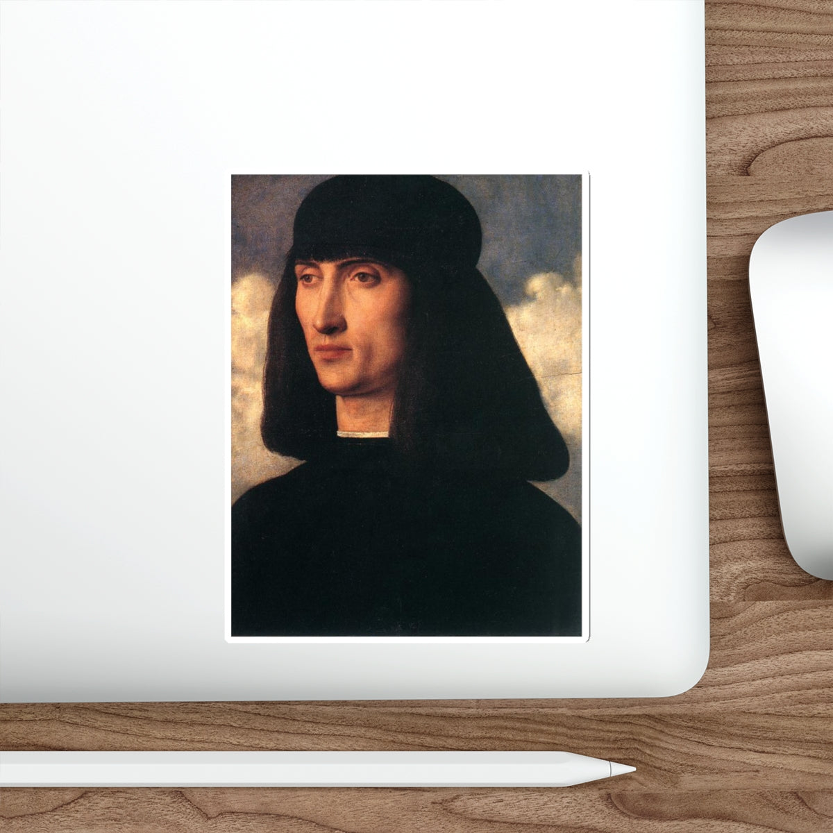 BELLINI, Giovanni - 1490-99 - Portrait of a Young Man (Artwork) STICKER Vinyl Die-Cut Decal-The Sticker Space