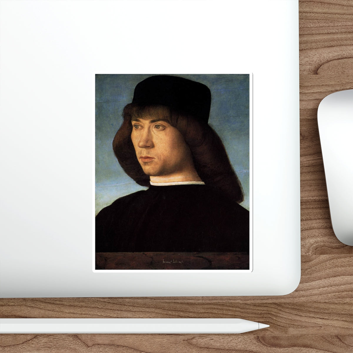 BELLINI, Giovanni - 1490-99 - Portrait of a Young Man2 (Artwork) STICKER Vinyl Die-Cut Decal-The Sticker Space