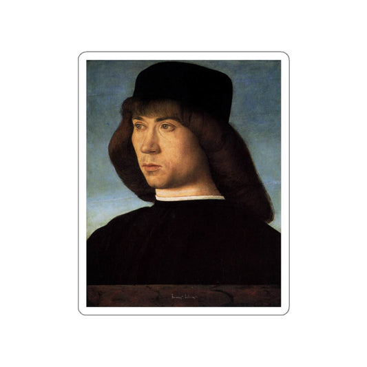 BELLINI, Giovanni - 1490-99 - Portrait of a Young Man2 (Artwork) STICKER Vinyl Die-Cut Decal-White-The Sticker Space