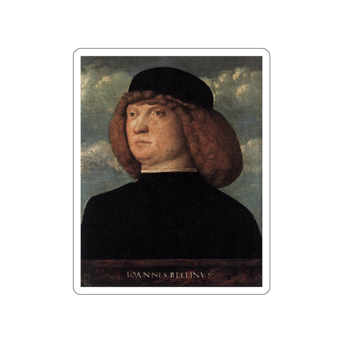 BELLINI, Giovanni - 1490-99 - Portrait of a Young Man3 (Artwork) STICKER Vinyl Die-Cut Decal-White-The Sticker Space