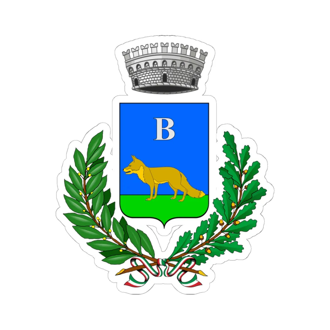 Bellino Italia-Stemma (Italy) (Coat of Arms) STICKER Vinyl Kiss-Cut Decal 6 Inch White - The Sticker Space