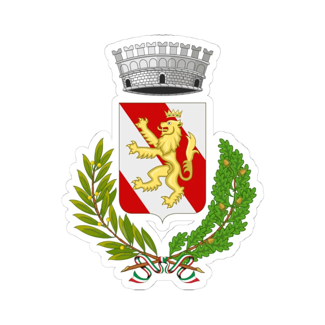 Bellinzago Lombardo-Stemma (Italy) (Coat of Arms) STICKER Vinyl Kiss-Cut Decal 4 Inch White - The Sticker Space