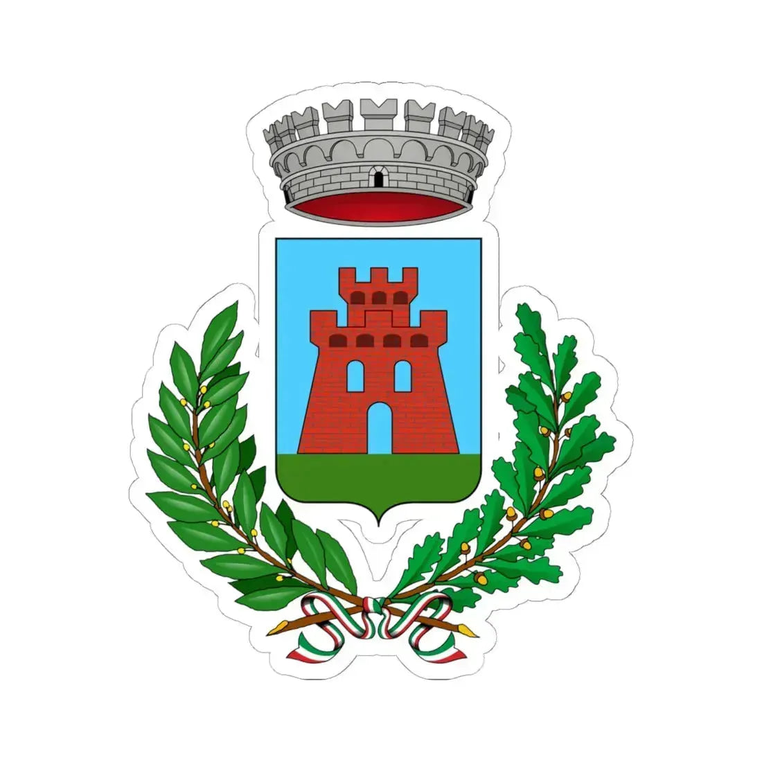 Bellusco-Stemma (Italy) (Coat of Arms) STICKER Vinyl Kiss-Cut Decal 6 Inch White - The Sticker Space