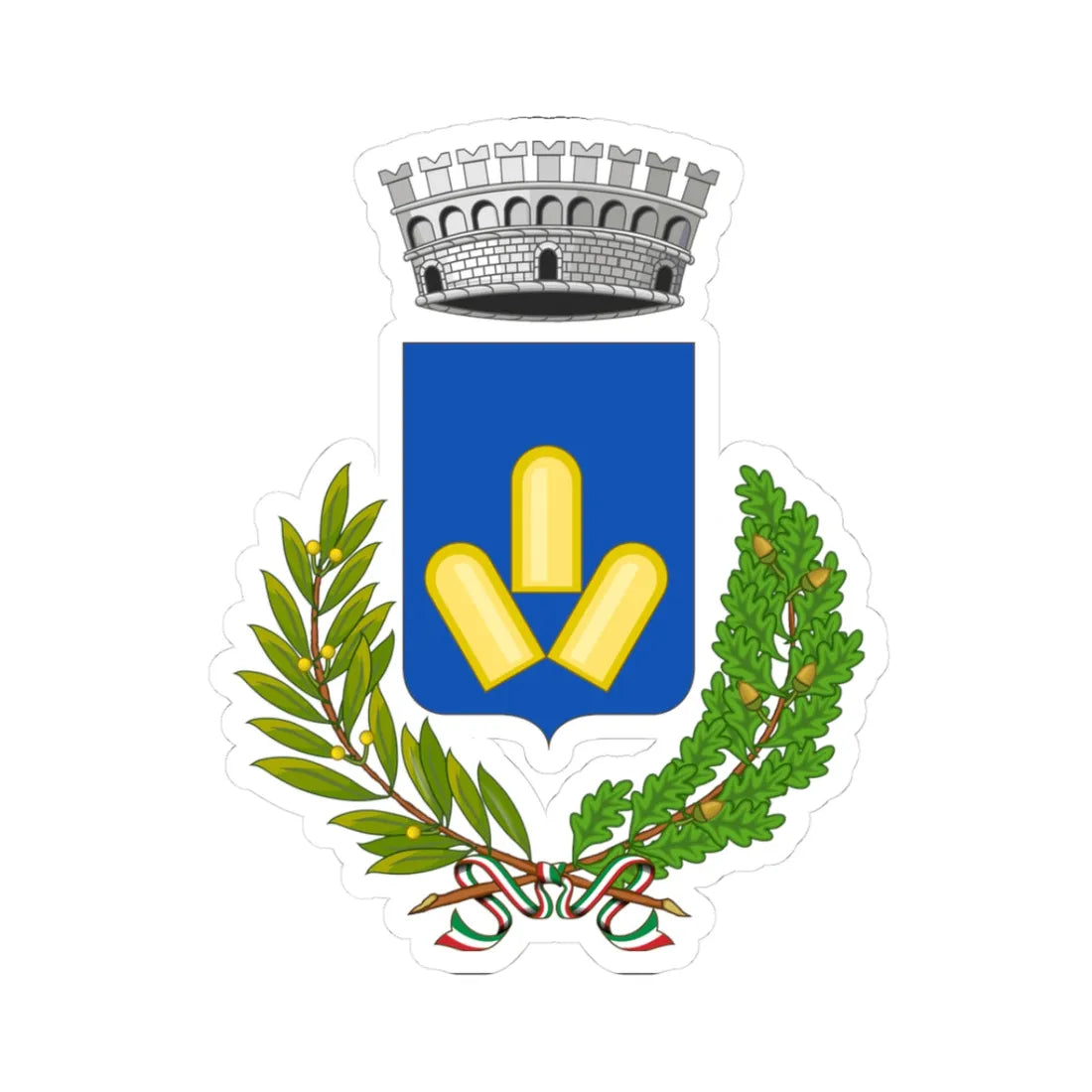 Belmonte Piceno-Stemma (Italy) (Coat of Arms) STICKER Vinyl Kiss-Cut Decal 3 Inch White - The Sticker Space