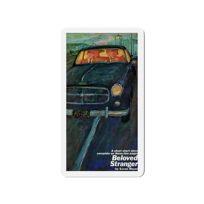 Beloved Stranger, Redbook, February 1962 (Magazine Illustration) Refrigerator Magnet 2 Inch Die-Cut - The Sticker Space