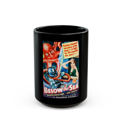 BELOW THE SEA 1933 Movie Poster - Black Coffee Mug-15oz-The Sticker Space