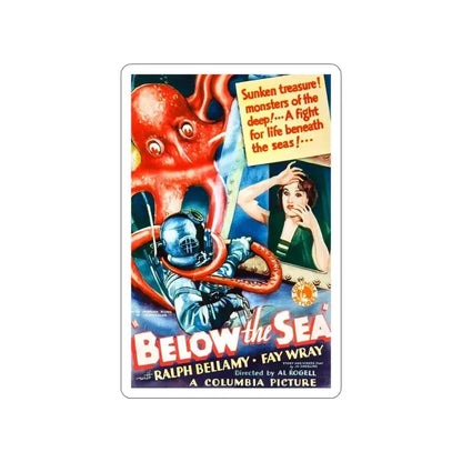 BELOW THE SEA 1933 Movie Poster STICKER Vinyl Die-Cut Decal 3 Inch - The Sticker Space