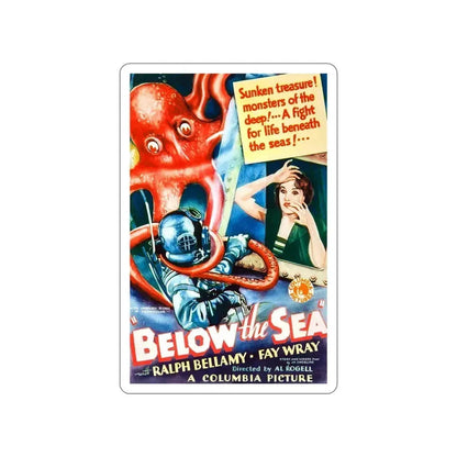 BELOW THE SEA 1933 Movie Poster STICKER Vinyl Die-Cut Decal 5 Inch - The Sticker Space