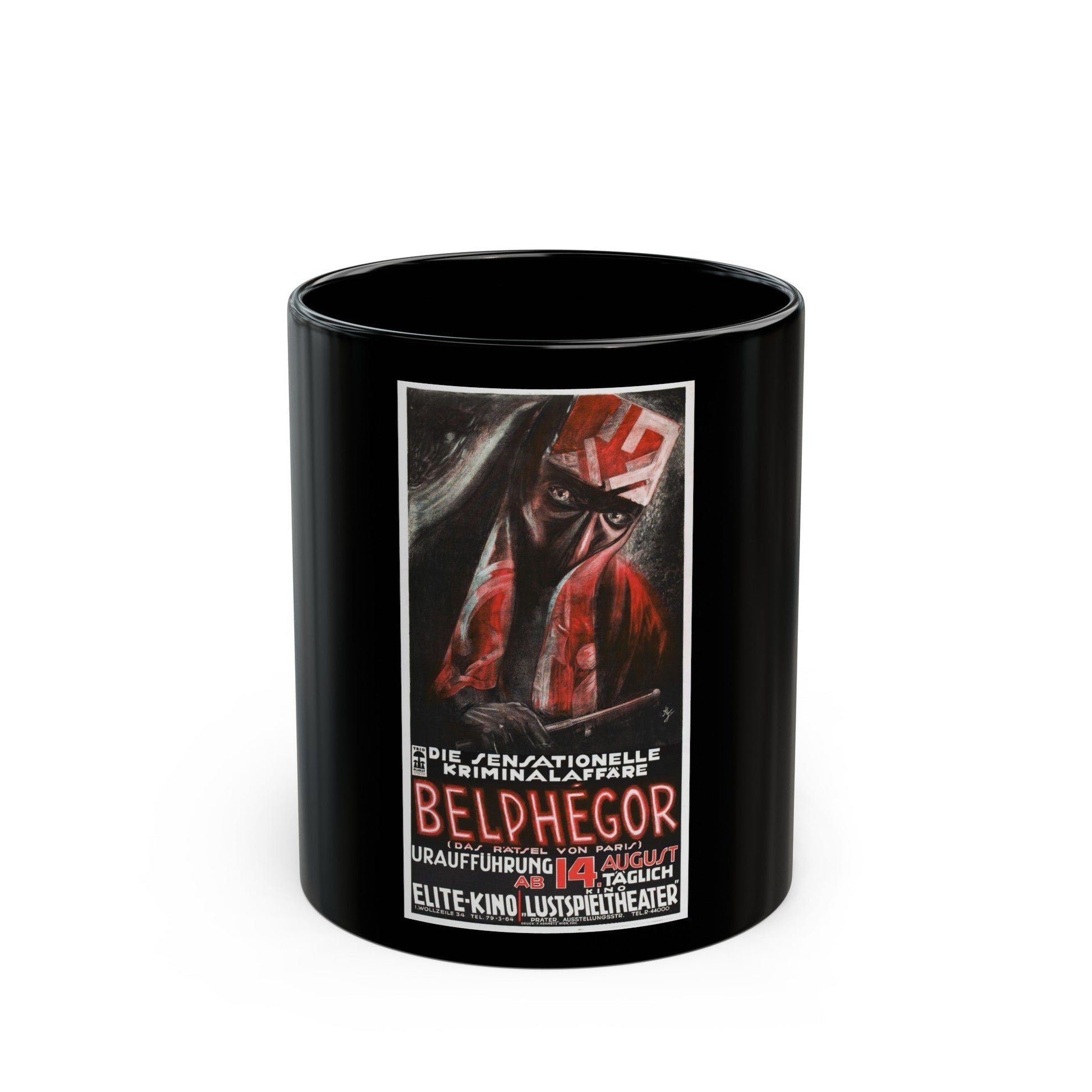 BELPHEGOR 1927 Movie Poster - Black Coffee Mug-11oz-The Sticker Space