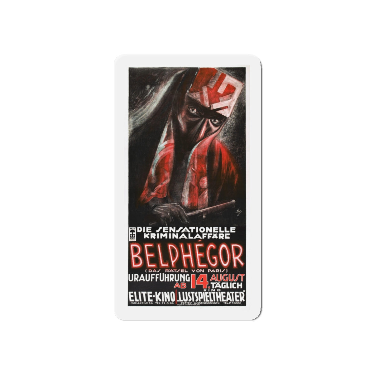 BELPHEGOR 1927 Movie Poster - Die-Cut Magnet-5" x 5"-The Sticker Space