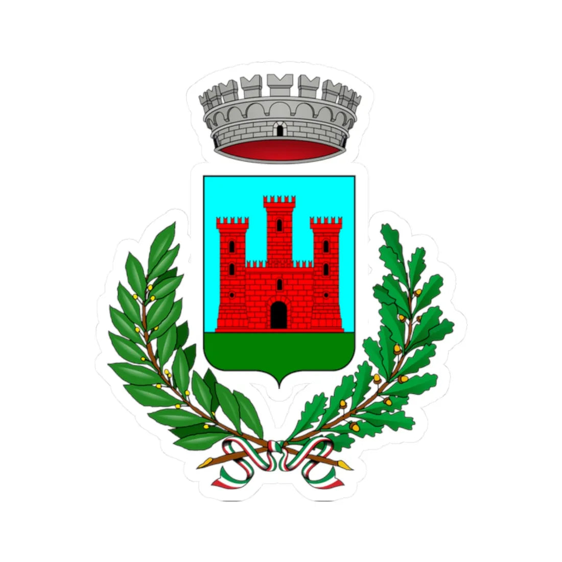 Belvedere Langhe-Stemma (Italy) (Coat of Arms) STICKER Vinyl Kiss-Cut Decal 2 Inch White - The Sticker Space