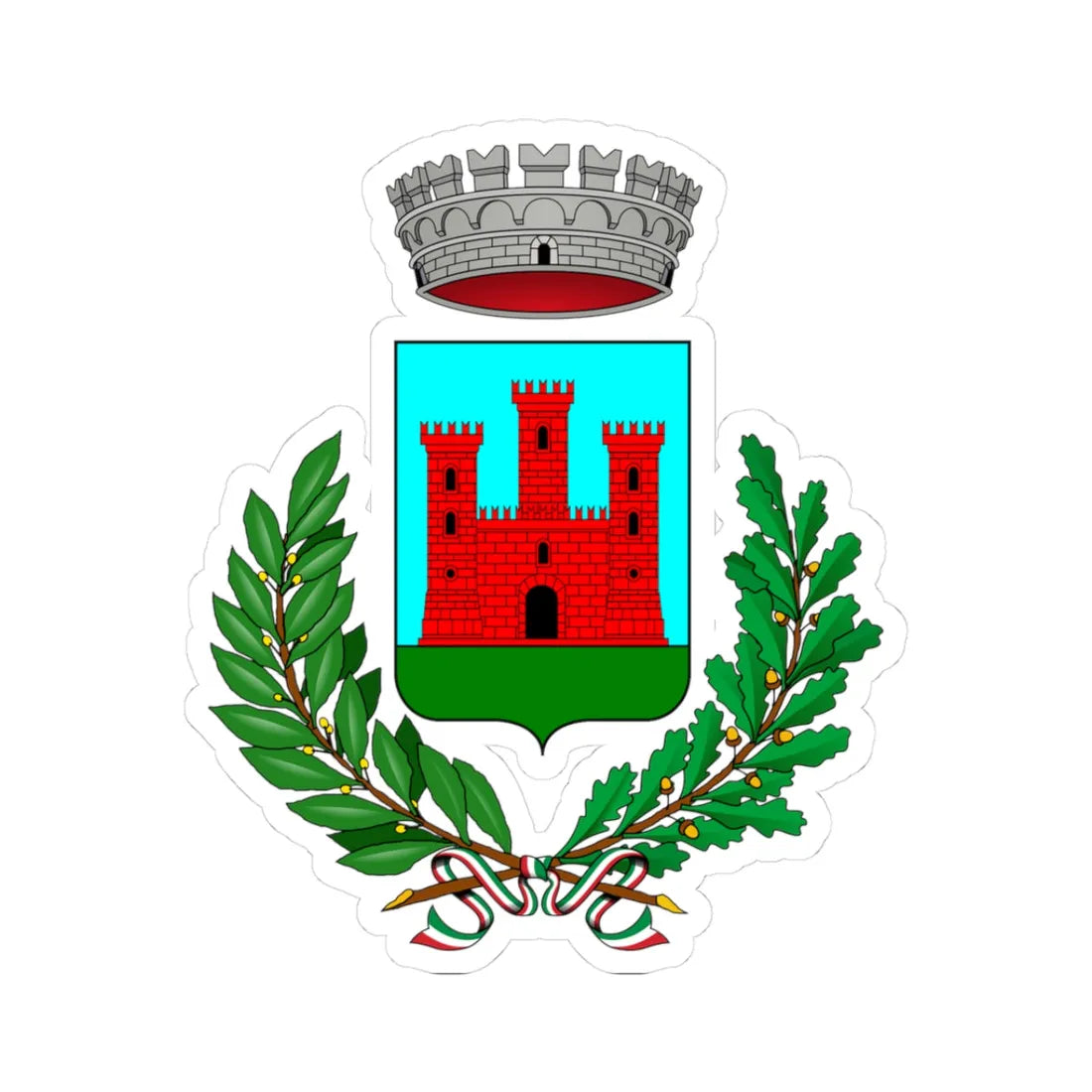 Belvedere Langhe-Stemma (Italy) (Coat of Arms) STICKER Vinyl Kiss-Cut Decal 3 Inch White - The Sticker Space