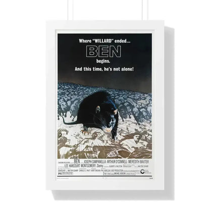 BEN 1972 - Framed Movie Poster 16″ x 24″ White - The Sticker Space