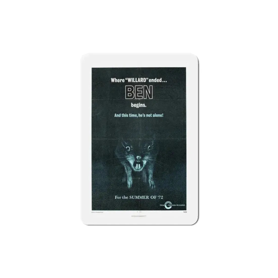 Ben 1972 Movie Poster Refrigerator Magnet 3 Inch - The Sticker Space