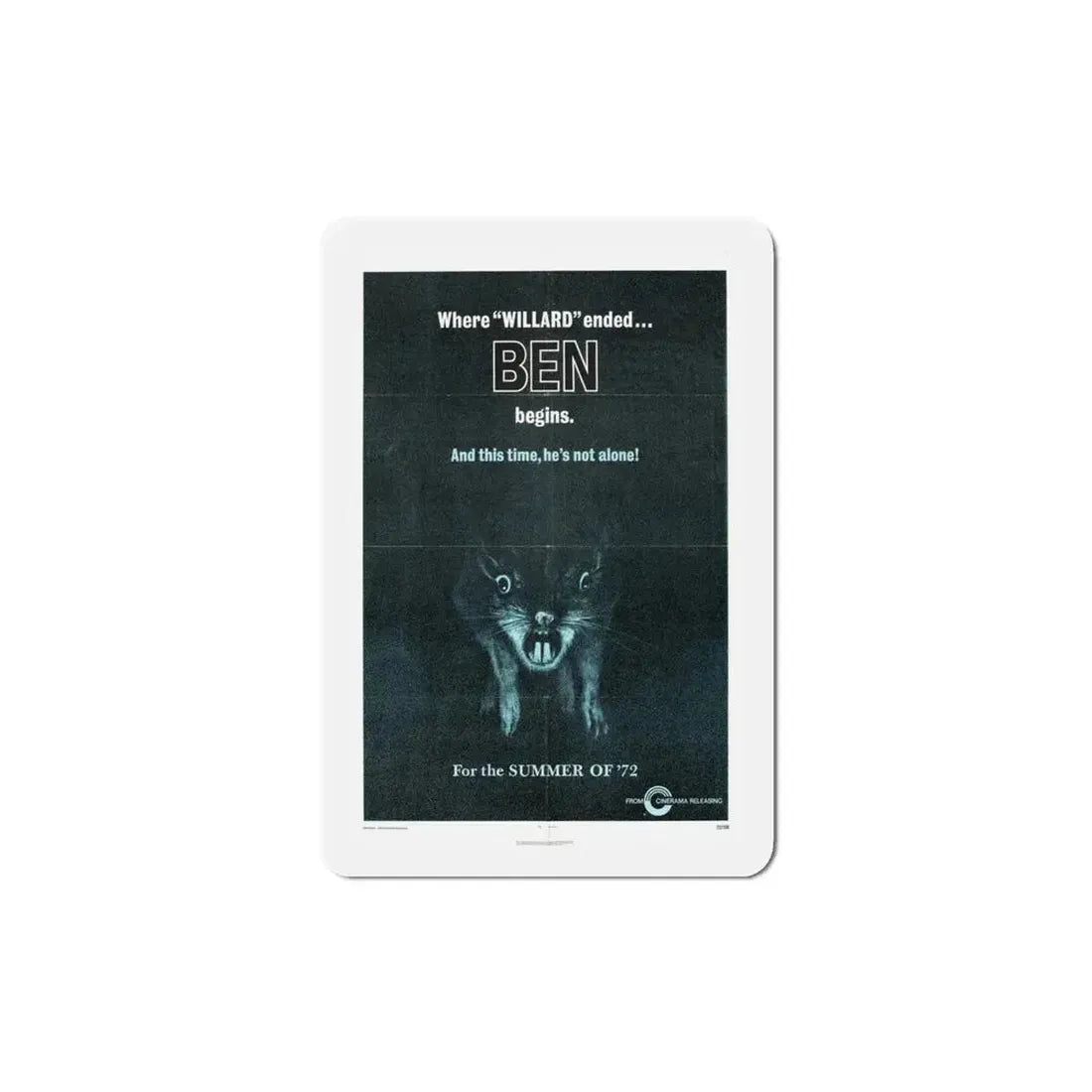 Ben 1972 Movie Poster Refrigerator Magnet 4 Inch - The Sticker Space