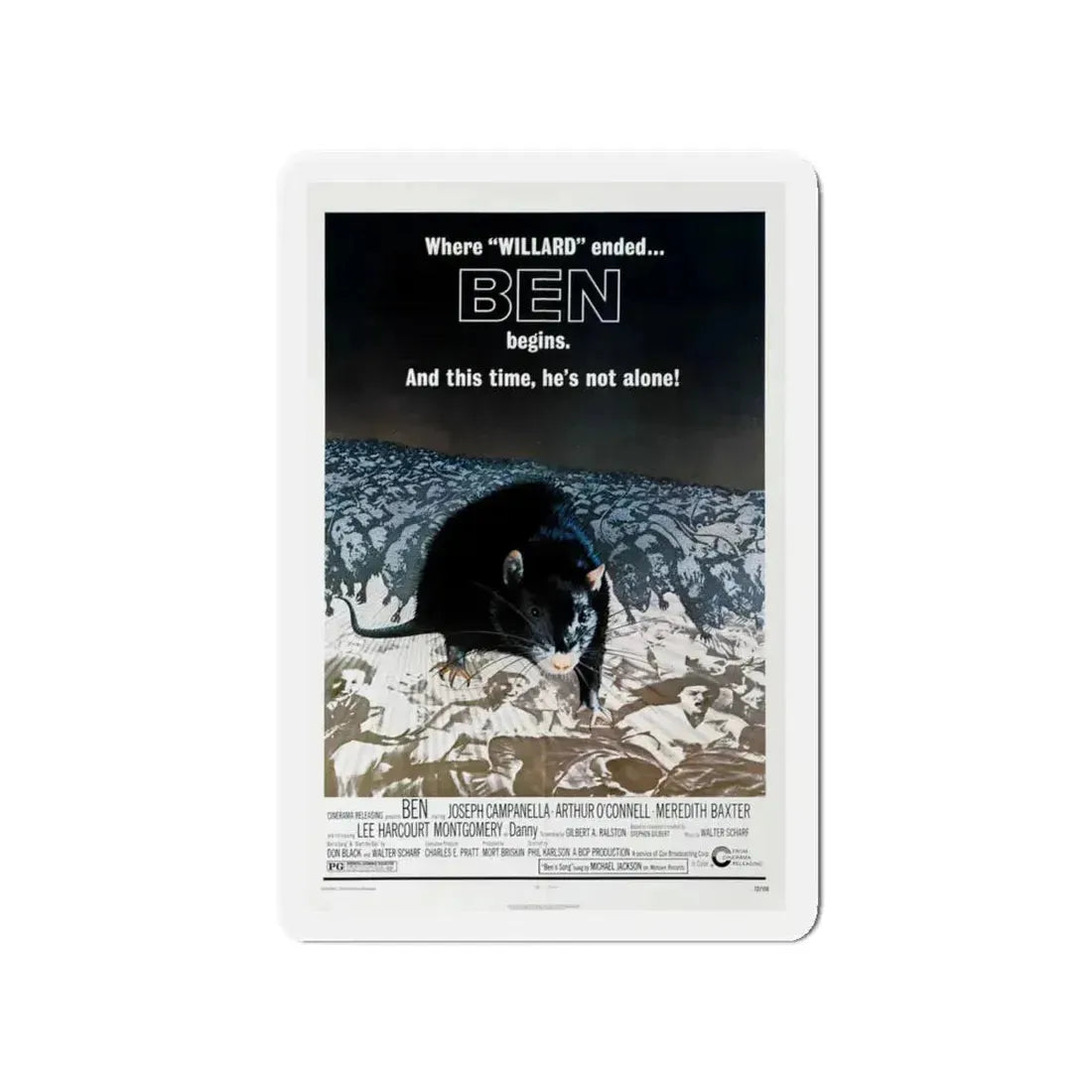BEN 1972 Movie Poster - Refrigerator Magnet 4 Inch - The Sticker Space