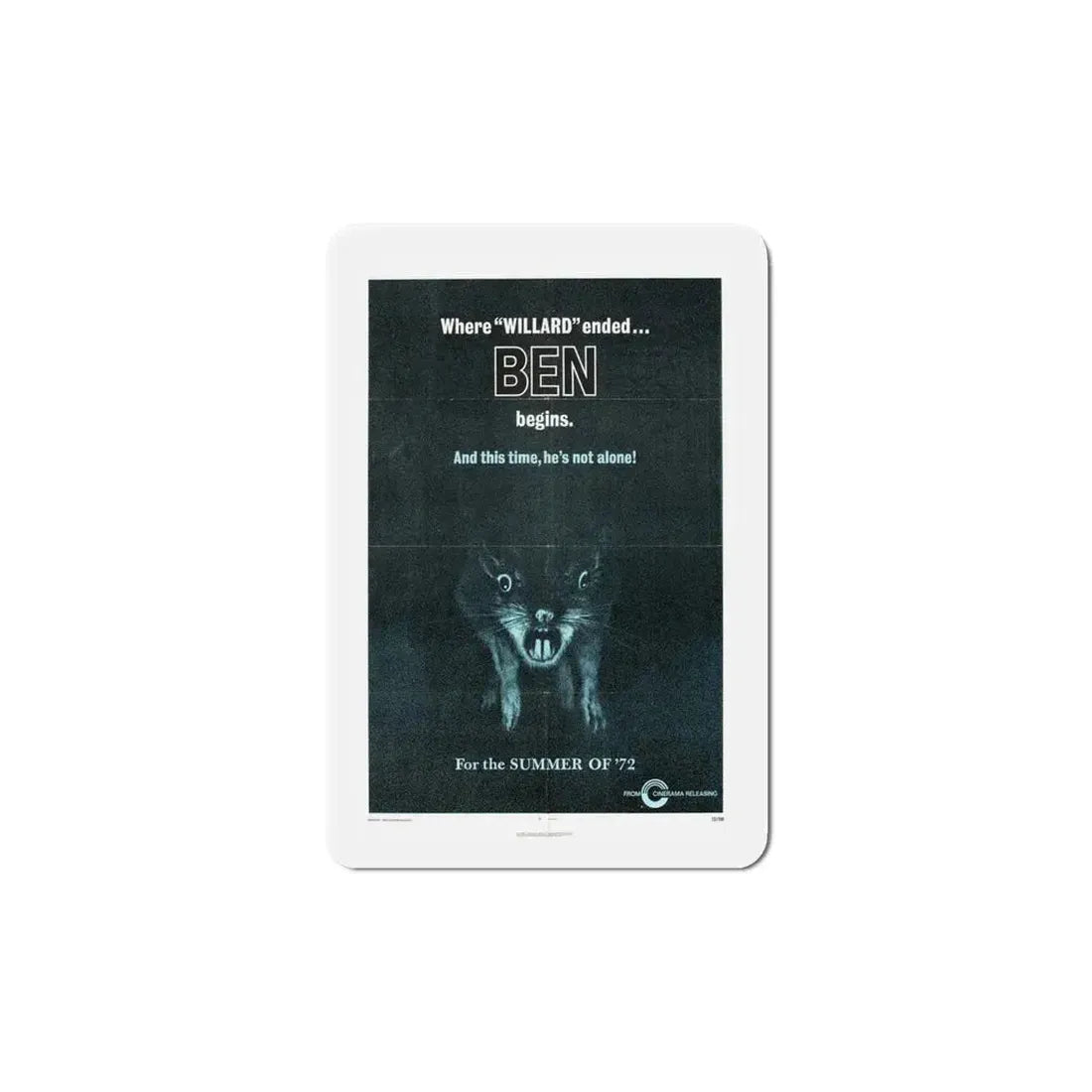 Ben 1972 Movie Poster Refrigerator Magnet 6 Inch - The Sticker Space