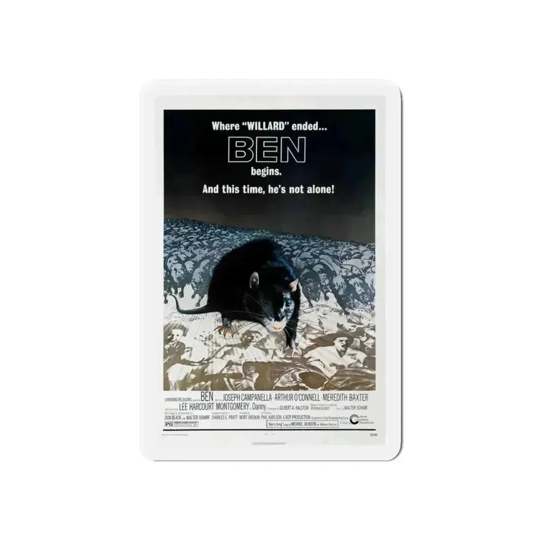 BEN 1972 Movie Poster - Refrigerator Magnet - The Sticker Space