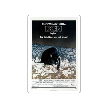 BEN 1972 Movie Poster STICKER Vinyl Die-Cut Decal 3 Inch - The Sticker Space