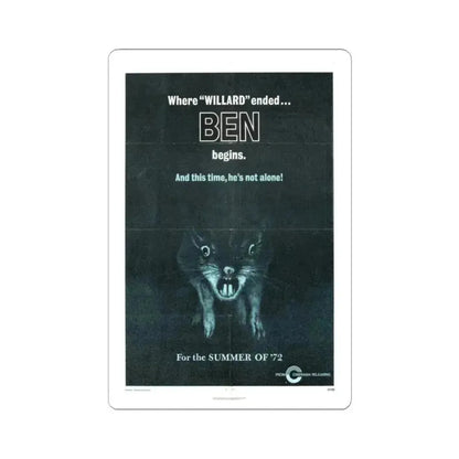 Ben 1972 Movie Poster - STICKER Vinyl Kiss-Cut Decal 2 Inch White - The Sticker Space