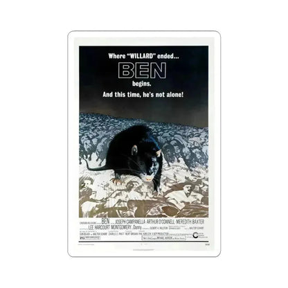 BEN 1972 Movie Poster - STICKER Vinyl Kiss-Cut Decal 3 Inch White - The Sticker Space