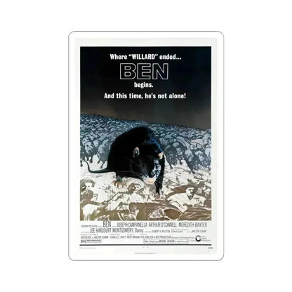 BEN 1972 Movie Poster - STICKER Vinyl Kiss-Cut Decal 6 Inch White - The Sticker Space
