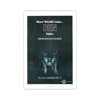 Ben 1972 Movie Poster - STICKER Vinyl Kiss-Cut Decal - The Sticker Space