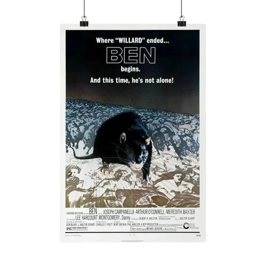 BEN 1972 - Paper Movie Poster 12″ x 18″ Matte - The Sticker Space