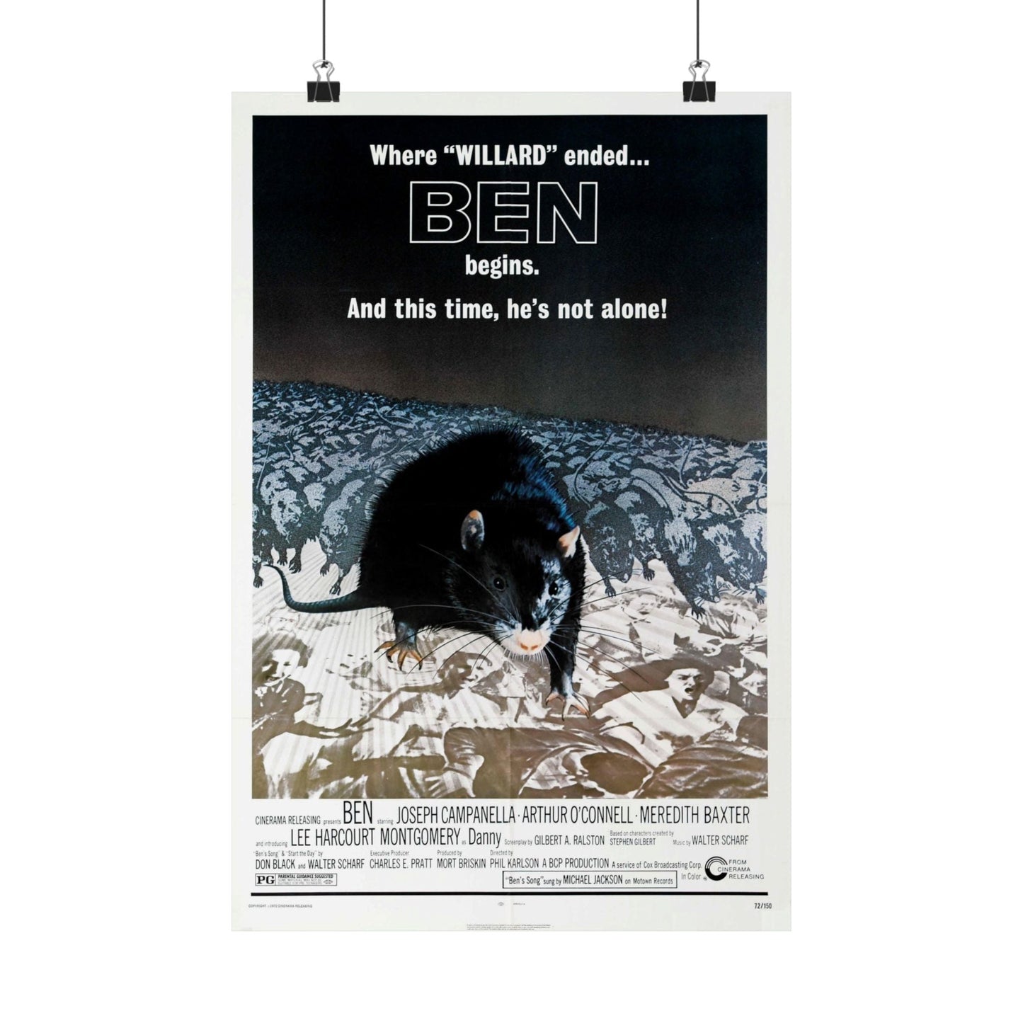 BEN 1972 - Paper Movie Poster-12″ x 18″-The Sticker Space