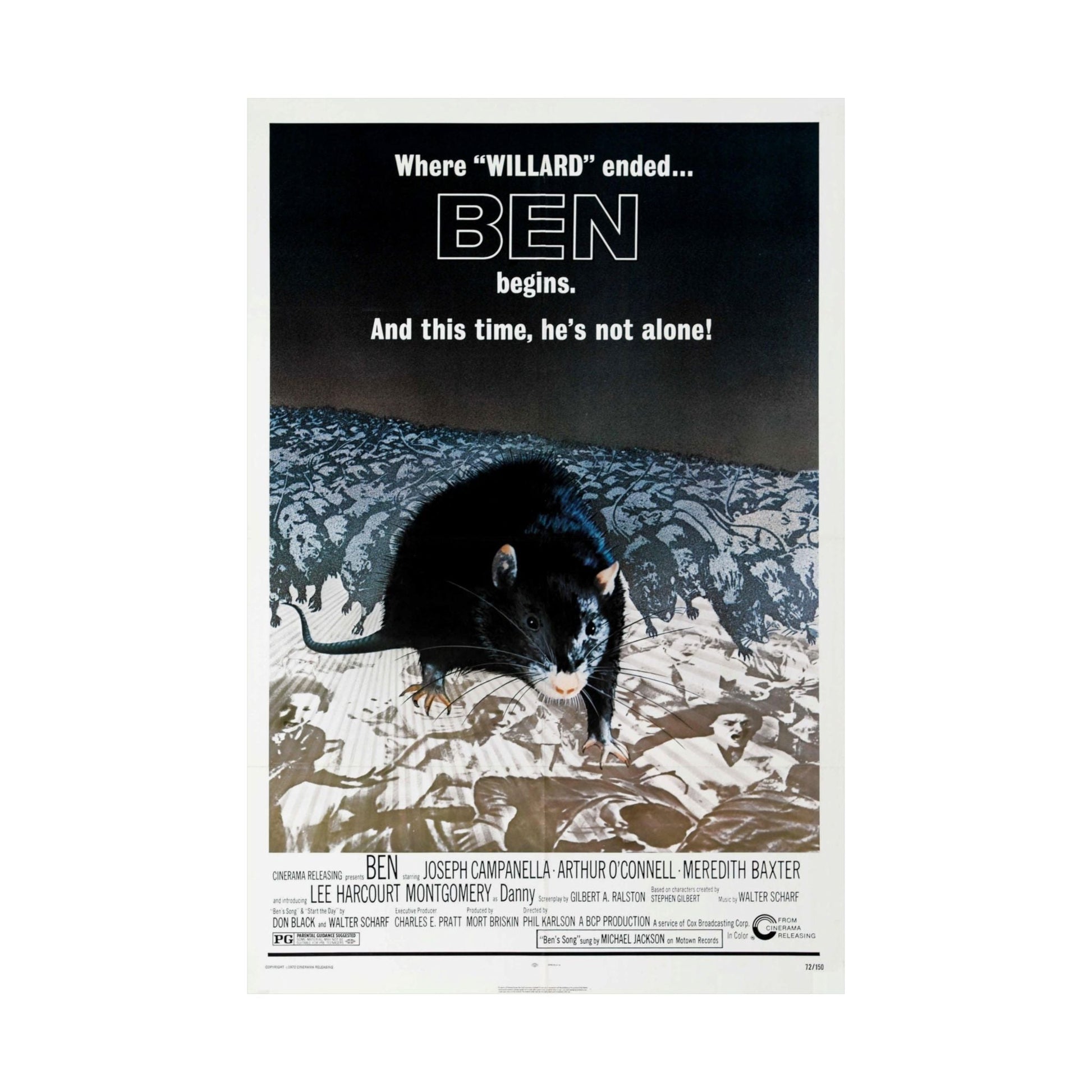 BEN 1972 - Paper Movie Poster-The Sticker Space