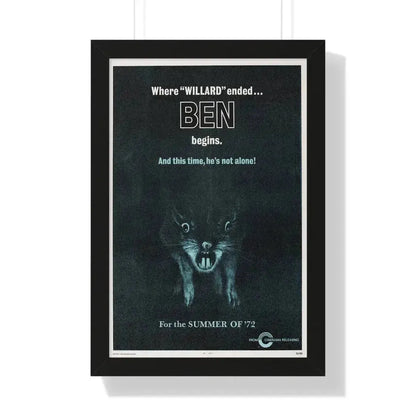 BEN (TEASER) 1972 - Framed Movie Poster 16″ x 24″ Black - The Sticker Space
