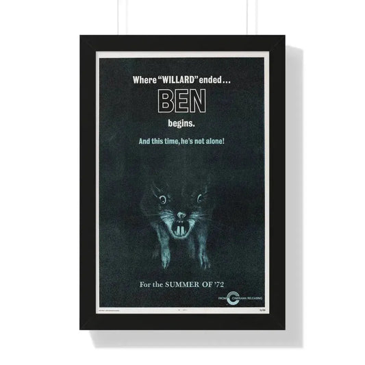 BEN (TEASER) 1972 - Framed Movie Poster 16″ x 24″ Black - The Sticker Space