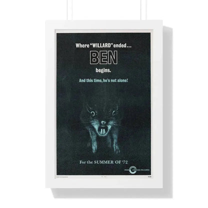 BEN (TEASER) 1972 - Framed Movie Poster 16″ x 24″ White - The Sticker Space