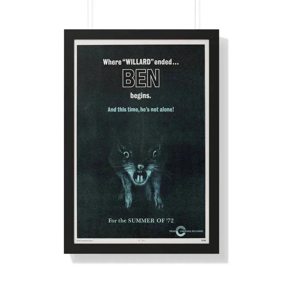 BEN (TEASER) 1972 - Framed Movie Poster 20" x 30" Black - The Sticker Space