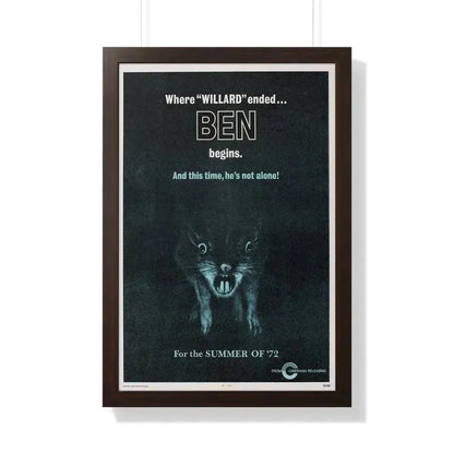 BEN (TEASER) 1972 - Framed Movie Poster 20" x 30" Walnut - The Sticker Space