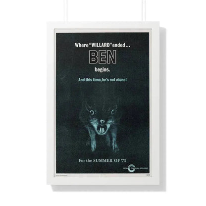 BEN (TEASER) 1972 - Framed Movie Poster 20" x 30" White - The Sticker Space