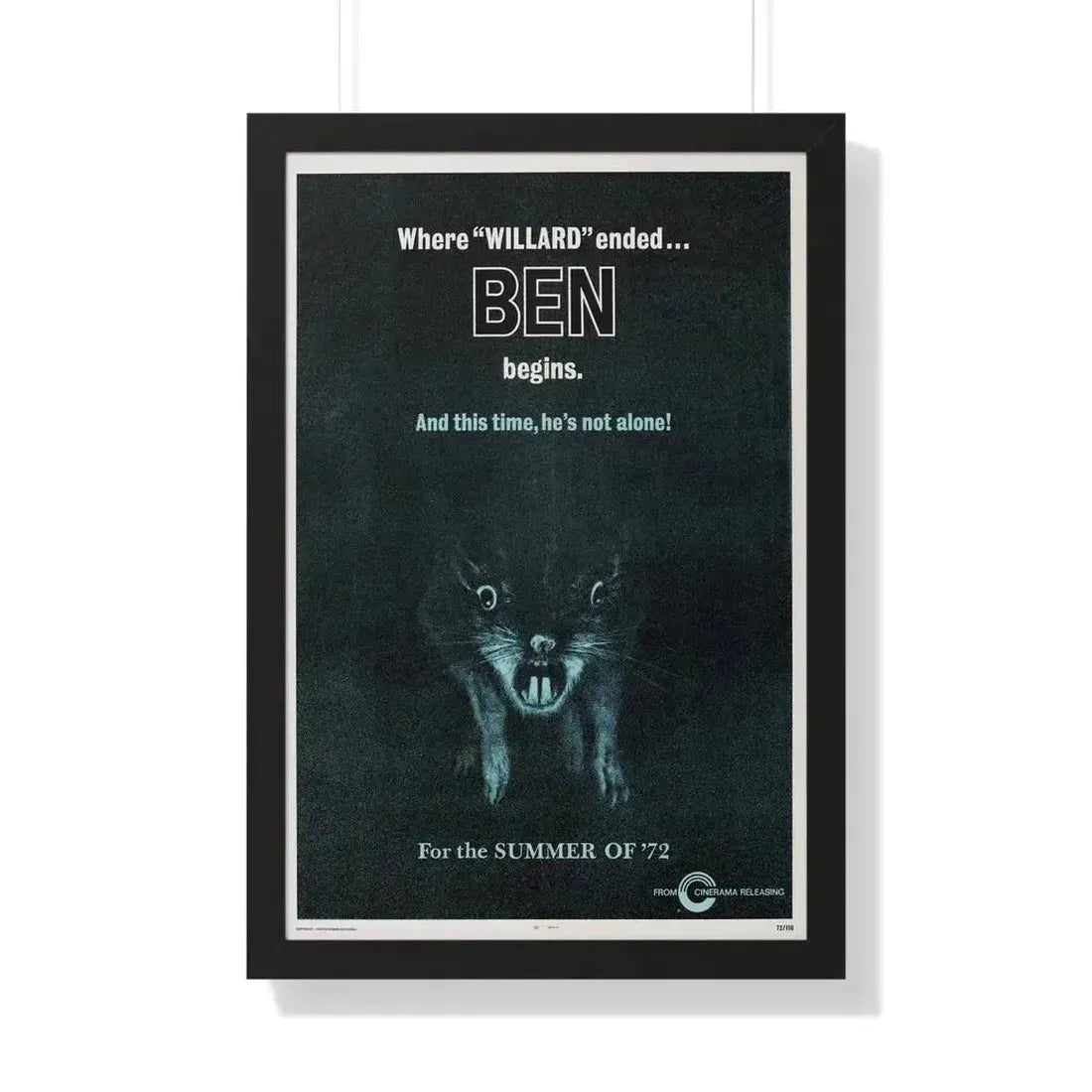 BEN (TEASER) 1972 - Framed Movie Poster - The Sticker Space