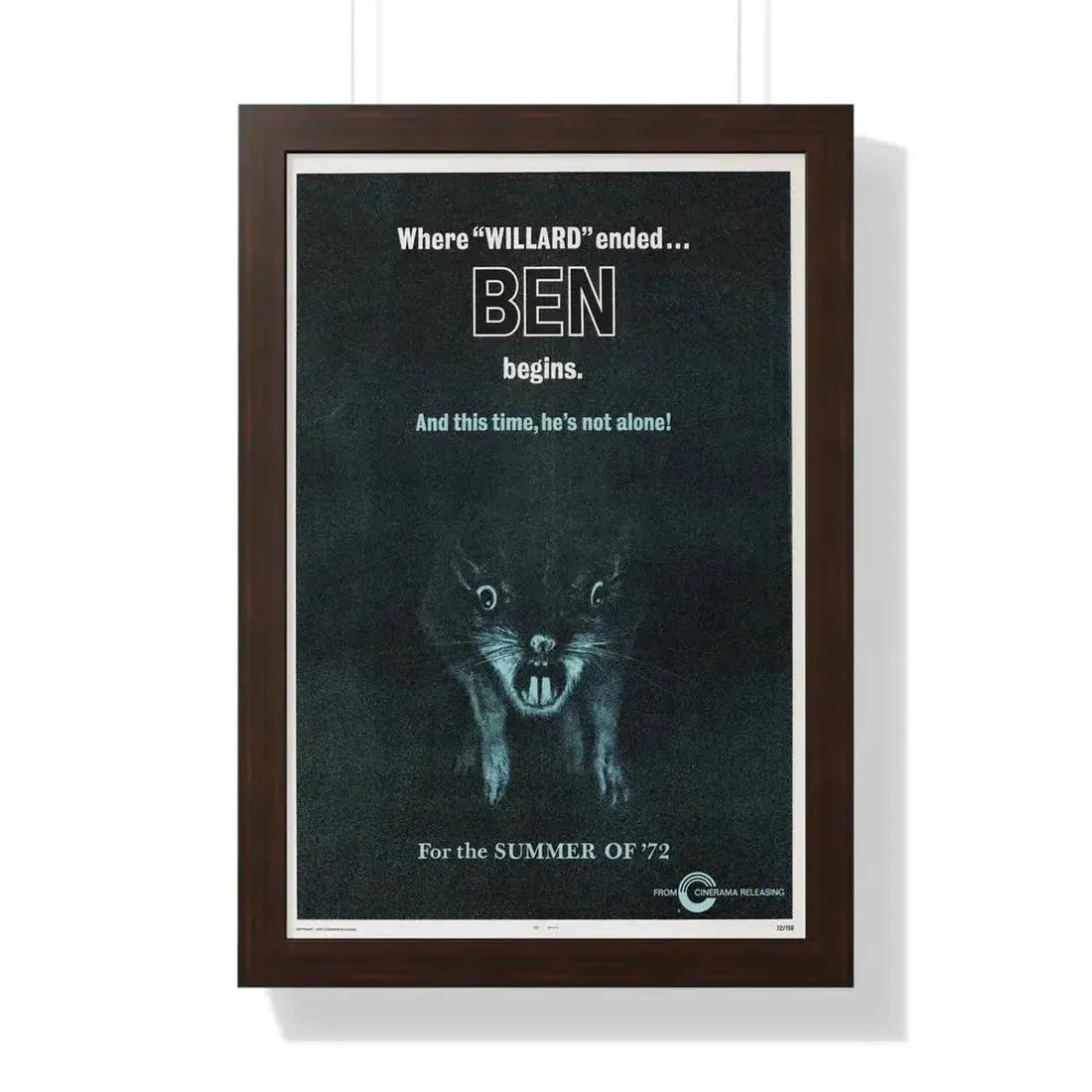 BEN (TEASER) 1972 - Framed Movie Poster - The Sticker Space