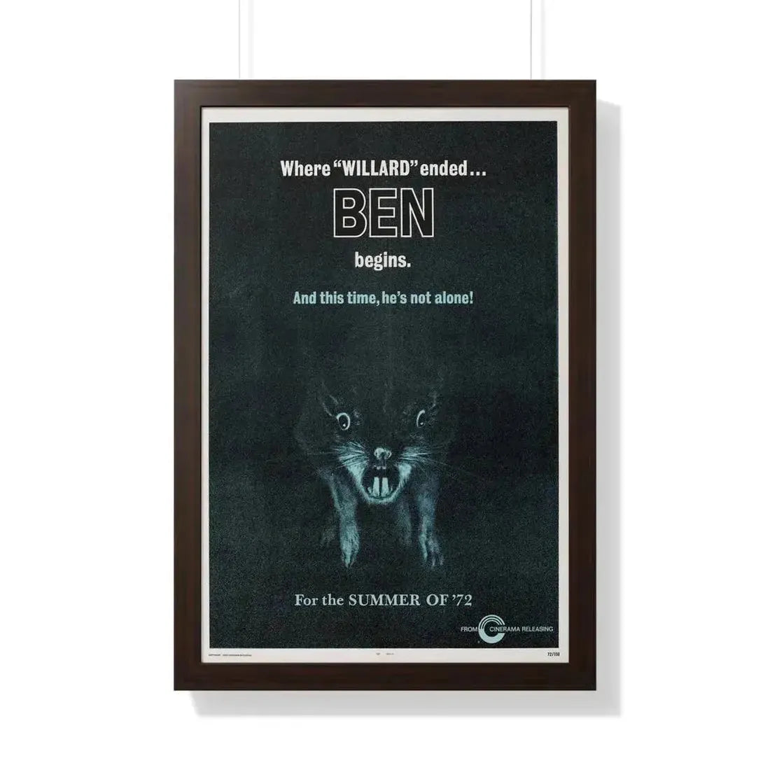 BEN (TEASER) 1972 - Framed Movie Poster - The Sticker Space