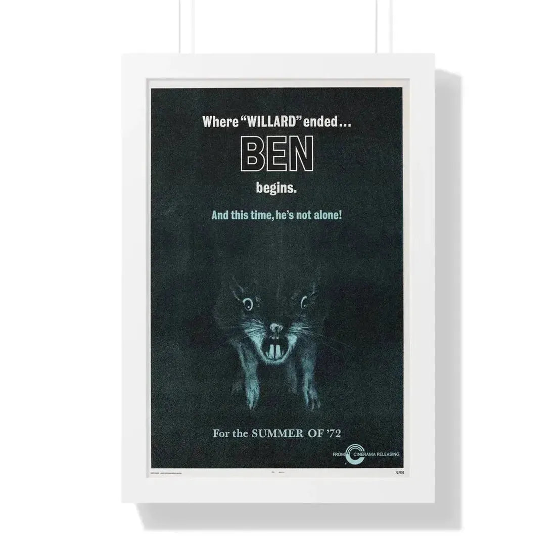 BEN (TEASER) 1972 - Framed Movie Poster - The Sticker Space