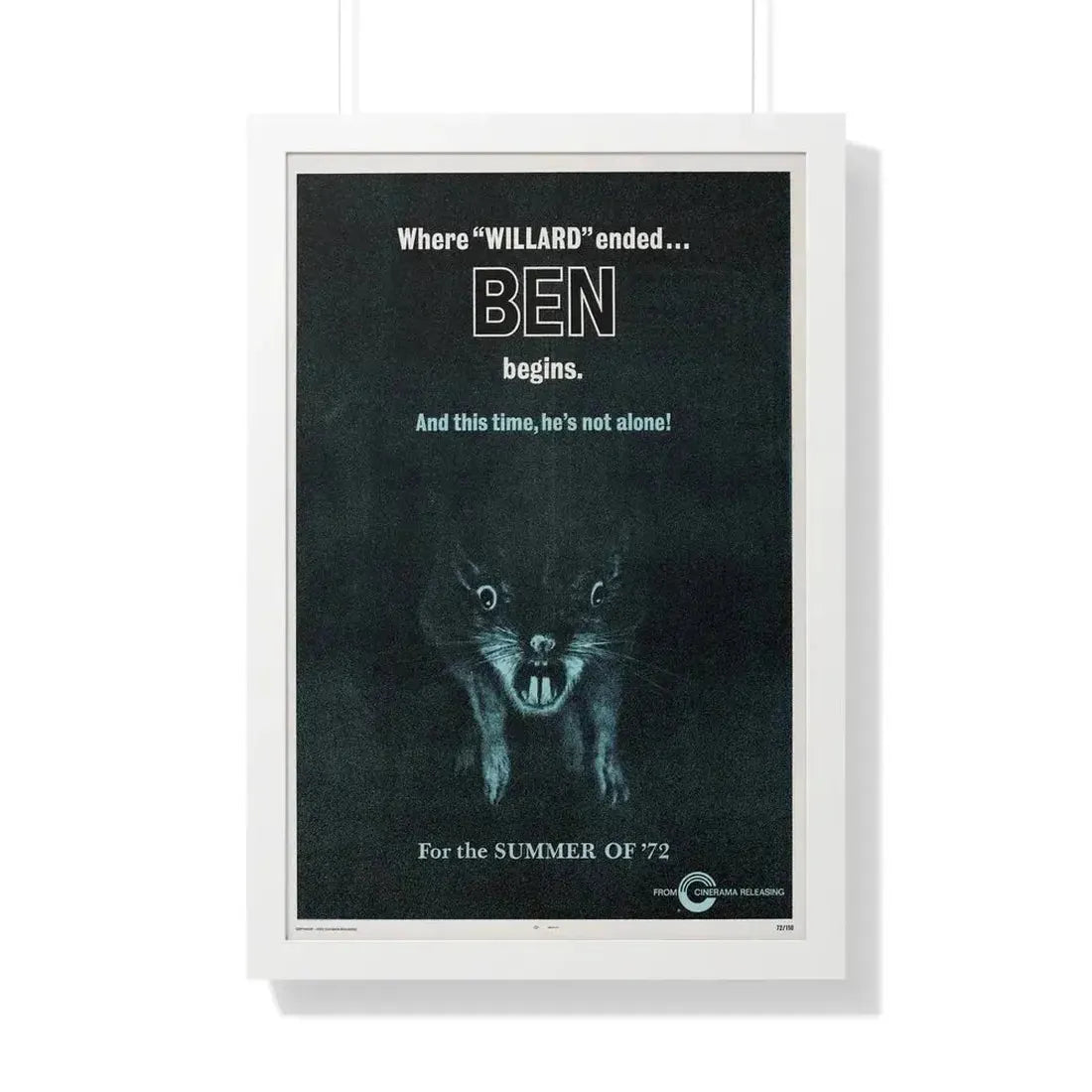 BEN (TEASER) 1972 - Framed Movie Poster - The Sticker Space