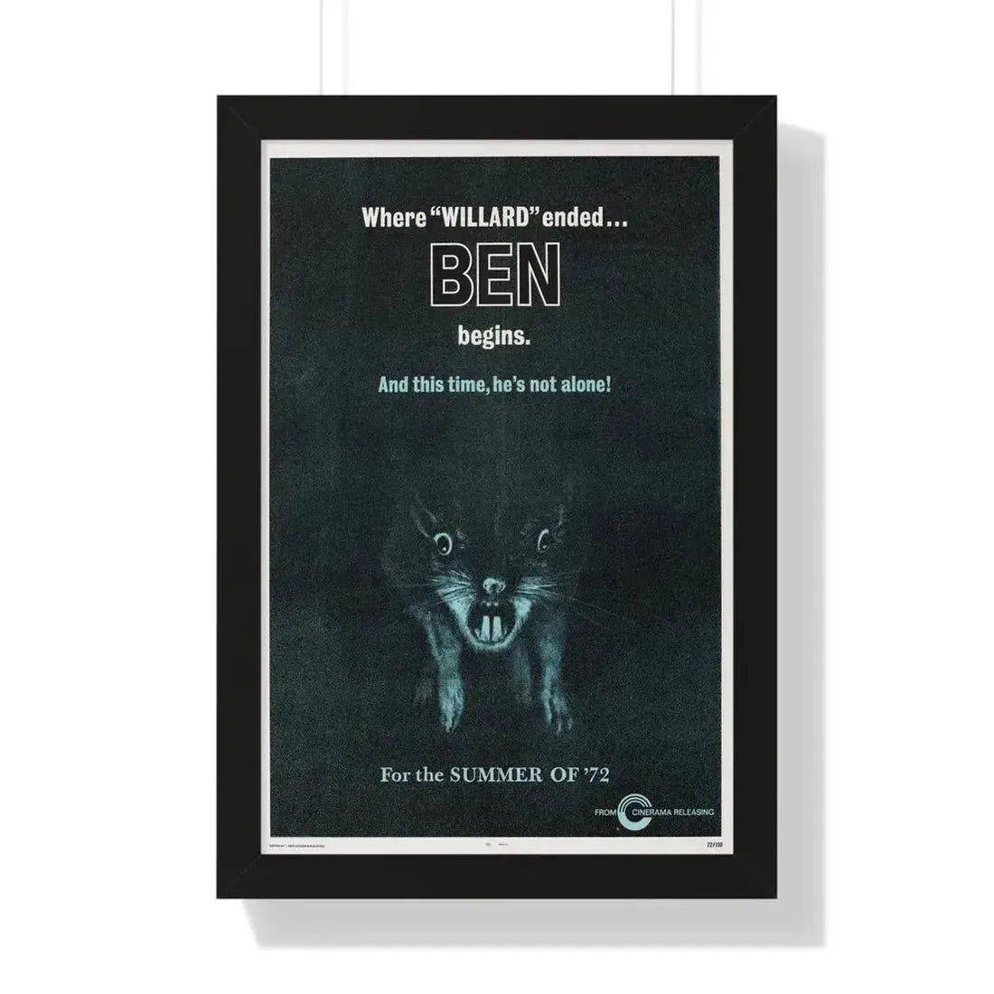 BEN (TEASER) 1972 - Framed Movie Poster - The Sticker Space