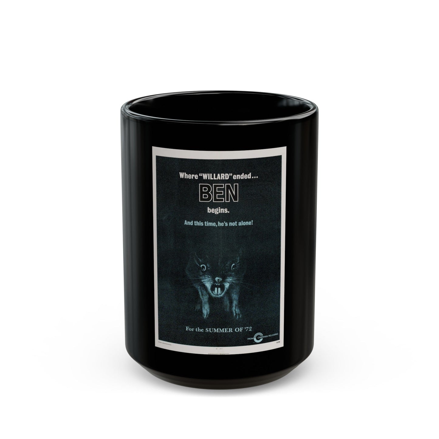 BEN (TEASER) 1972 Movie Poster - Black Coffee Mug-15oz-The Sticker Space