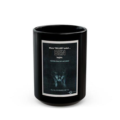 BEN (TEASER) 1972 Movie Poster - Black Coffee Mug-15oz-The Sticker Space